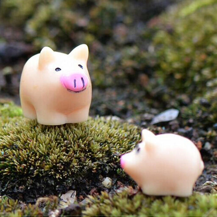 Crofta 10pcs Miniature Mother Pig Dollhouse Bonsai Garden Resin Landscape