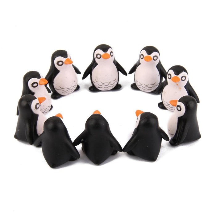 Crofta 10pcs Miniature Small Penguin Dollhouse Bonsai Garden Resin Landscape