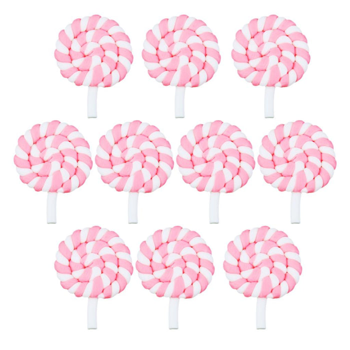 Crofta 10 x Pink Lollipop Miniature Dollhouse Bonsai Craft Garden Landscape DIY L