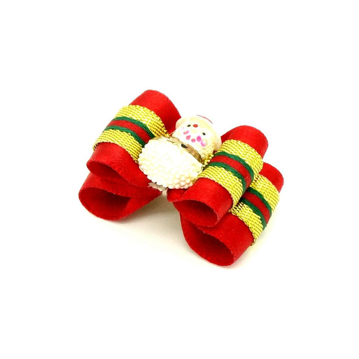 Crofta Christmas Pet Dog Cat Hair Rubber Band Rope Ribbon Bow Hair Grooming