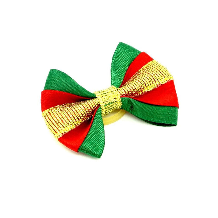 Crofta Christmas Style Pet Hair Rubber band Hair Rope Hair Ribbon Bow Dog Charm