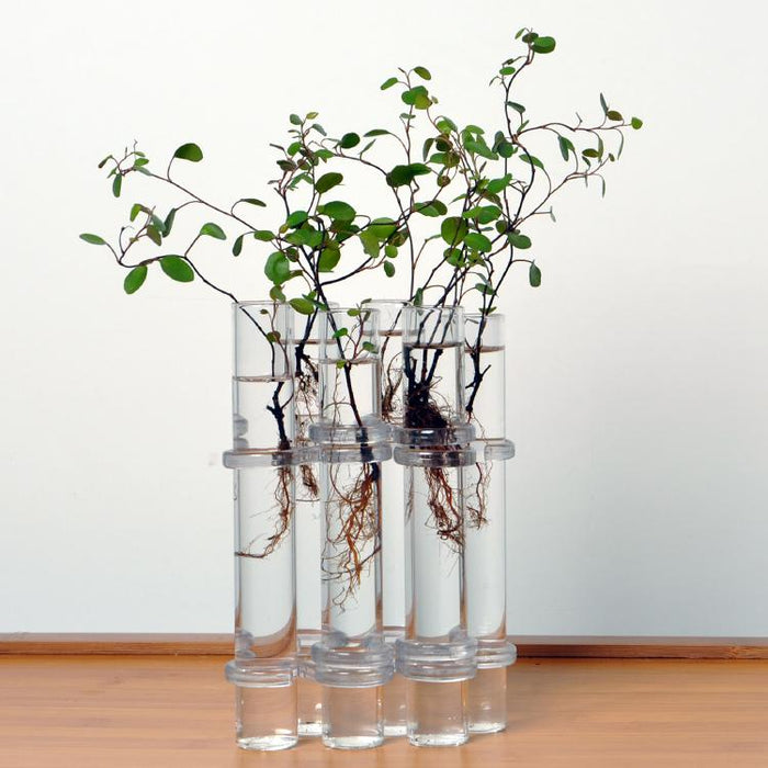 Crofta 6Pieces Creative Glass Test Tubes Hanging Flower Bottle Micro-Landscape Planter Vase Pot