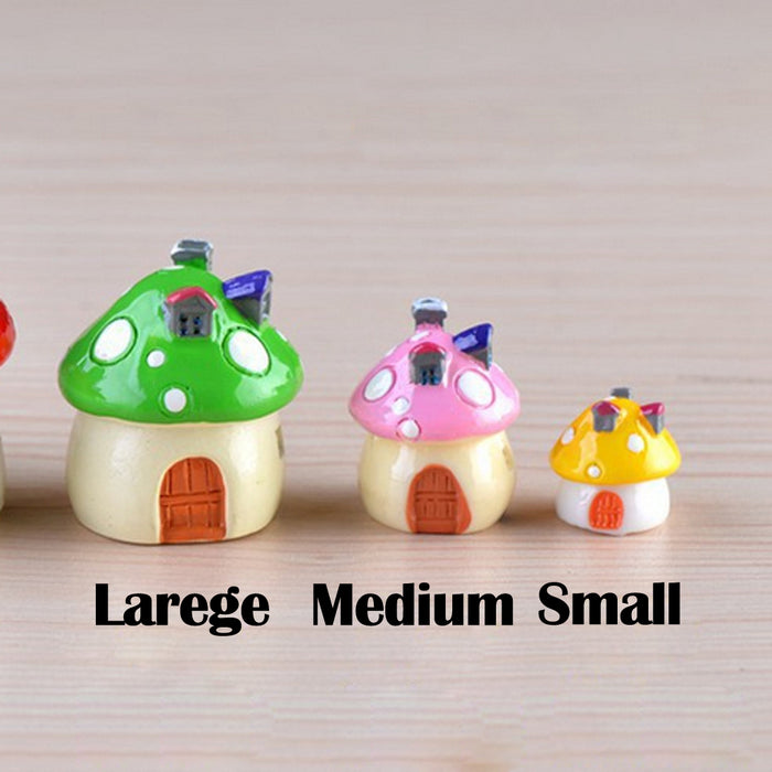 Crofta 10x Micro Landscape Dollhouse Resin Mushroom House Garden Decor Pink XS