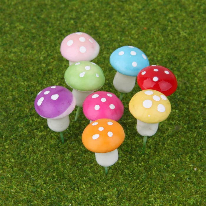 Crofta 100pcs Miniature Dollhouse Fairy Garden Landscape Foam Mushroom - Red