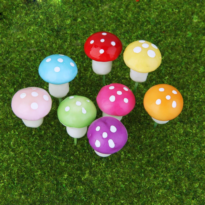 Crofta 100pcs Miniature Dollhouse Fairy Garden Landscape Foam Mushroom - Red