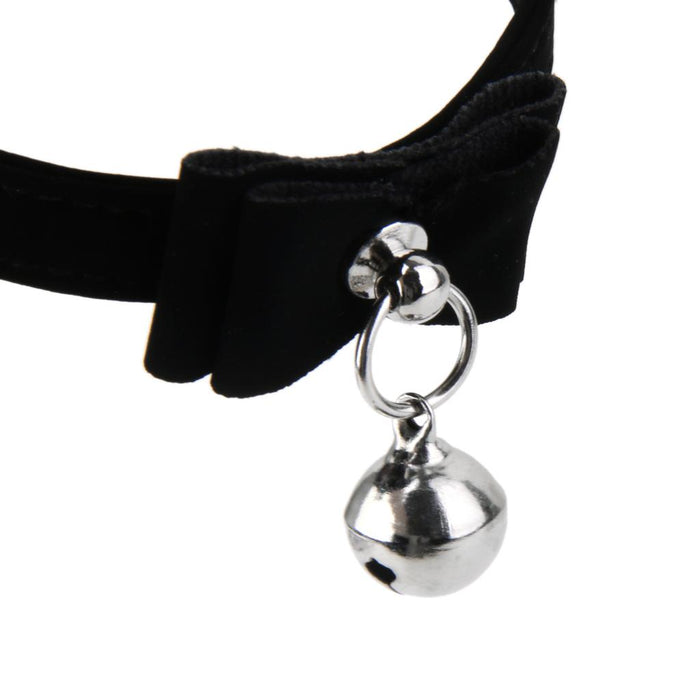 Crofta Adjustable Pet Kitten Cat Puppy Safety Collar Bell Buckle Neck Strap Black