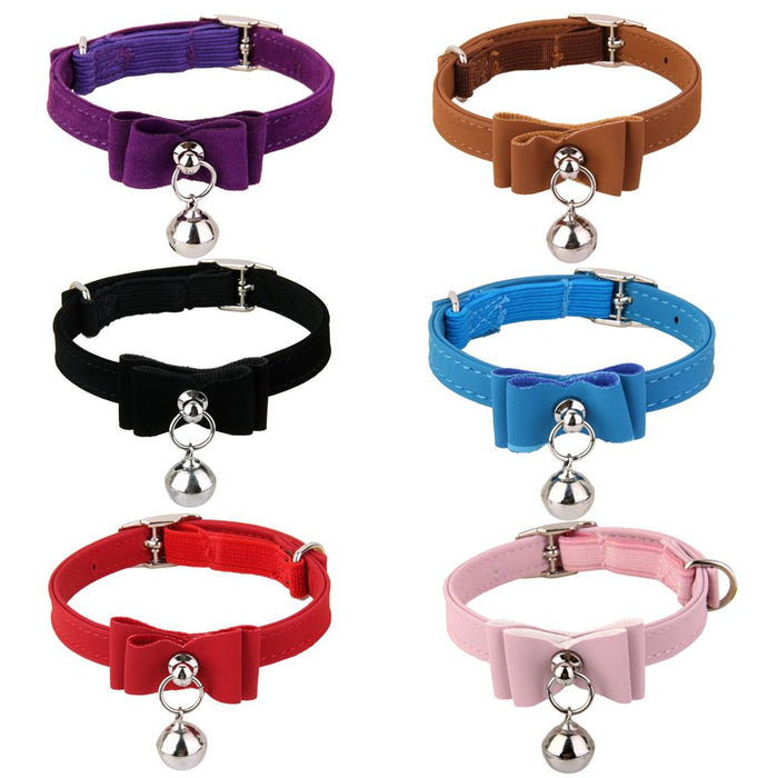 Crofta Adjustable Pet Kitten Cat Puppy Safety Collar Bell Buckle Neck Strap Black