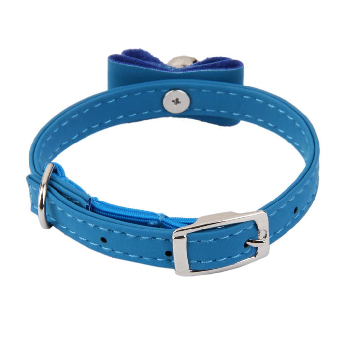 Crofta Adjustable Pet Kitten Cat Puppy Safety Collar Bell Buckle Neck Strap Blue