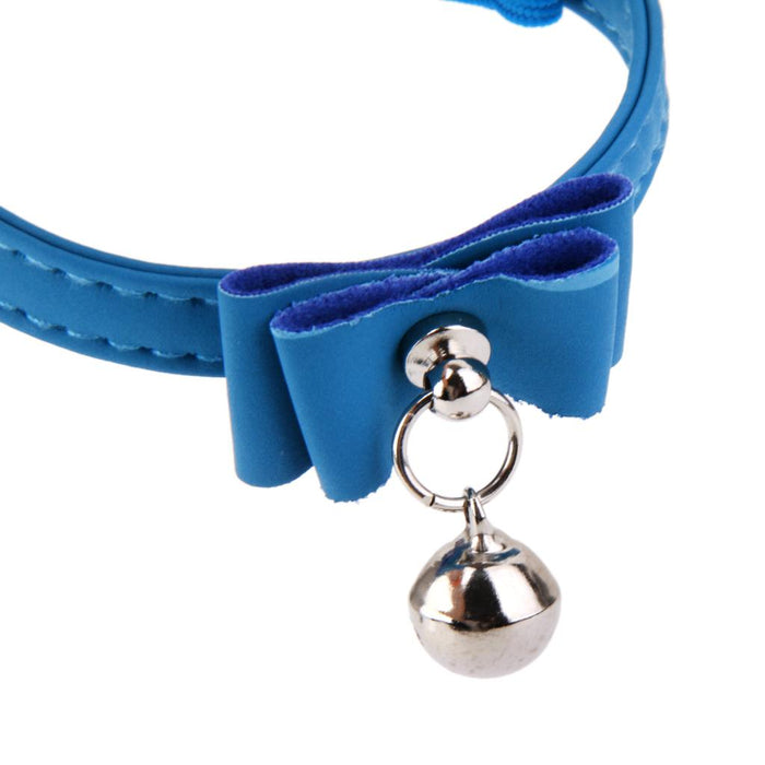 Crofta Adjustable Pet Kitten Cat Puppy Safety Collar Bell Buckle Neck Strap Blue