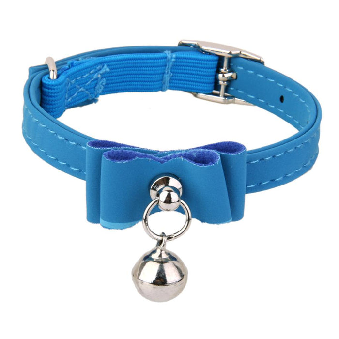 Crofta Adjustable Pet Kitten Cat Puppy Safety Collar Bell Buckle Neck Strap Blue