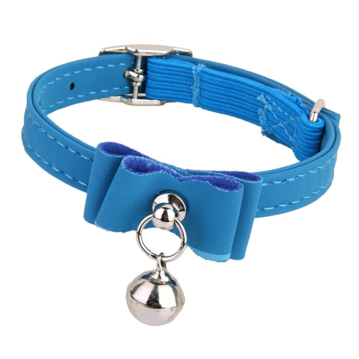 Crofta Adjustable Pet Kitten Cat Puppy Safety Collar Bell Buckle Neck Strap Blue