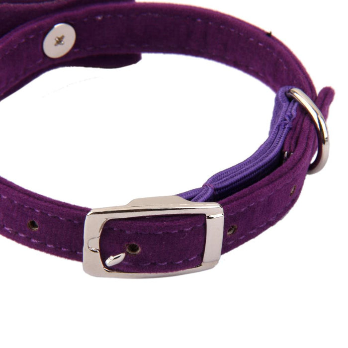 Crofta Adjustable Pet Kitten Cat Puppy Safety Collar Bell Buckle Neck Strap Purple