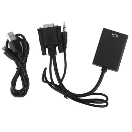 Crofta VGA Male with Audio Cable to HDMI Converter Adapter Lead for HDTV PC DVD