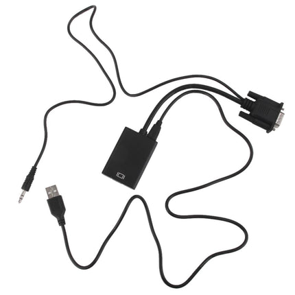 Crofta VGA Male with Audio Cable to HDMI Converter Adapter Lead for HDTV PC DVD