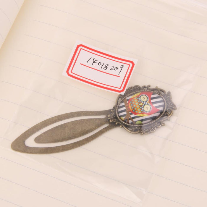 Crofta Retro Ducument Bookmark Reading Marker Stationery Metal Clip Owl Cage #1