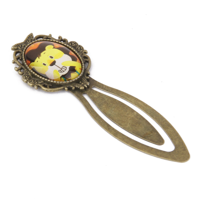 Crofta Antique Cage Frame Lion Pattern Metal Clip Bookmark Marker Reading Gift