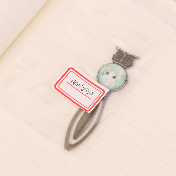 Crofta Antique Style Metal Clip Bookmark Marker Reading Gift Cute Cat