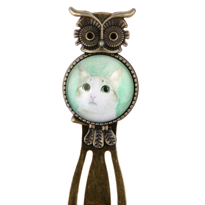 Crofta Antique Style Metal Clip Bookmark Marker Reading Gift Cute Cat