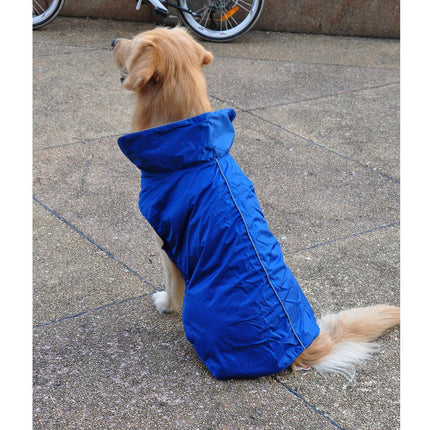 Crofta Waterproof Pet Dog Waistcoat Jacket Fleece Lined Raincoat Clothes XS Blue