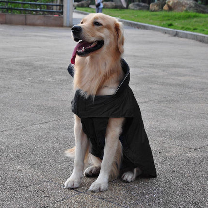 Crofta Waterproof Pet Dog Waistcoat Jacket Fleece Lined Raincoat Clothes S Black