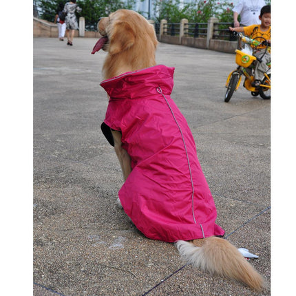 Crofta Waterproof Pet Dog Waistcoat Jacket Fleece Lined Raincoat Clothes L Rose Red