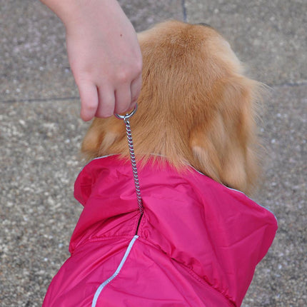 Crofta Waterproof Pet Dog Waistcoat Jacket Fleece Lined Raincoat Clothes L Rose Red