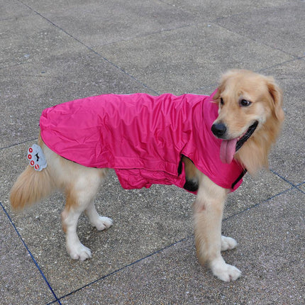 Crofta Waterproof Pet Dog Waistcoat Jacket Fleece Lined Raincoat Clothes L Rose Red