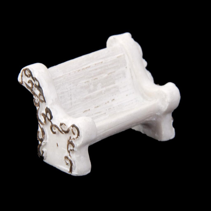 Crofta 10pcs Miniature Dollhouse Fairy Garden Landscape White Floral Bench Decor