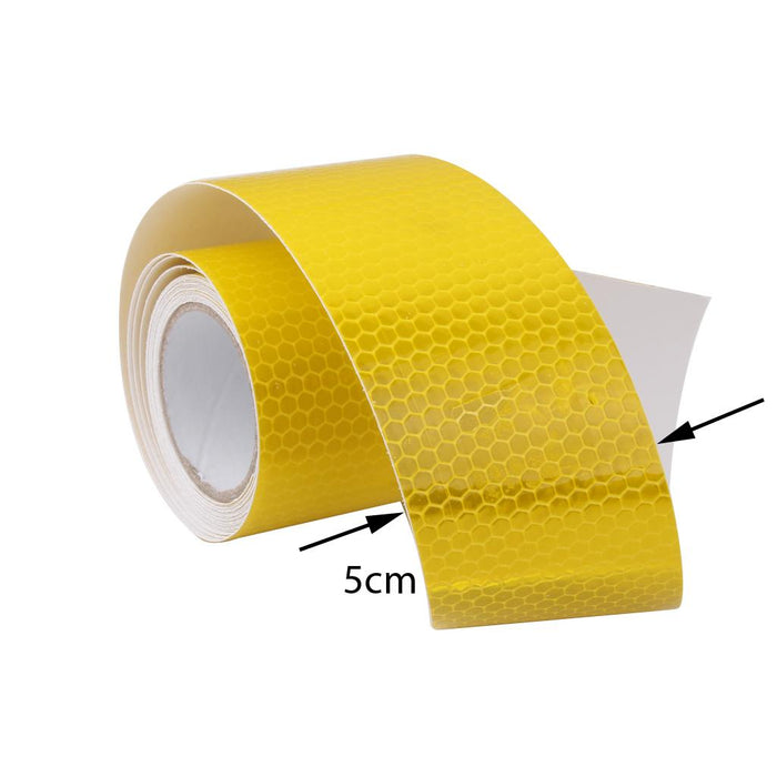 Crofta Yellow High Intensity Reflective Tape Sticker Self Adhesive Vinyl 5cm*3m