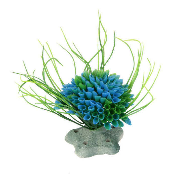 Crofta Artificial Plastic Water Seaweed Plant Grass Fish Tank Aquarium Decor Blue