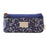 Crofta Flower Canvas Pencil Case Cosmetic Makeup Pouch Zipper Bag Purse Dark Blue