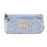 Crofta Flower Canvas Pencil Case Cosmetic Makeup Coin Pouch Zipper Bag Purse Blue