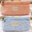 Crofta Flower Canvas Pencil Case Cosmetic Makeup Coin Pouch Zipper Bag Purse Blue