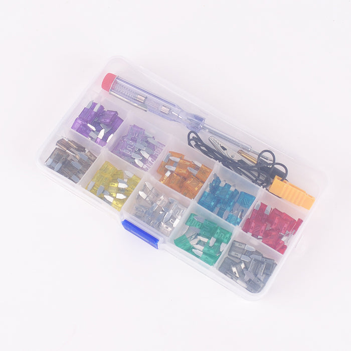 Crofta 100x Assorted Auto Truck Car APM ATM Mini Blade Fuse 2A-35A + Test pen DIY