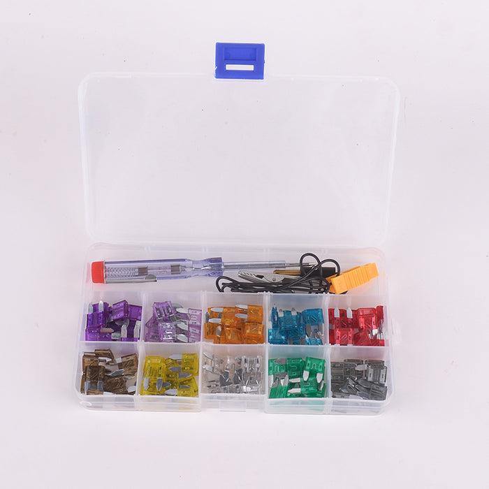 Crofta 100x Assorted Auto Truck Car APM ATM Mini Blade Fuse 2A-35A + Test pen DIY