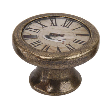 Crofta Vintage Cabinet Door Drawer Bin Handle Pull Knob Hardware -Clock