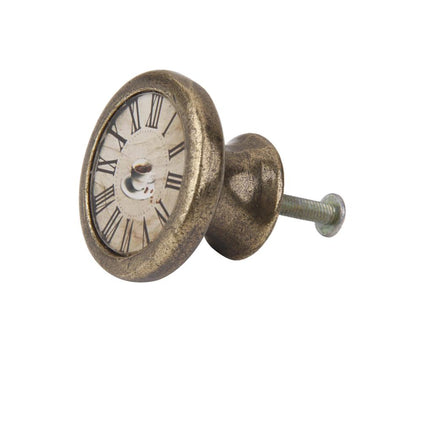 Crofta Vintage Cabinet Door Drawer Bin Handle Pull Knob Hardware -Clock