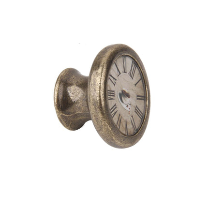 Crofta Vintage Cabinet Door Drawer Bin Handle Pull Knob Hardware -Clock