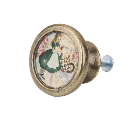 Crofta Vintage Cabinet Door Drawer Bin Handle Pull Knob Hardware -Girl