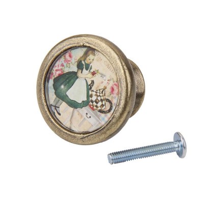 Crofta Vintage Cabinet Door Drawer Bin Handle Pull Knob Hardware -Girl