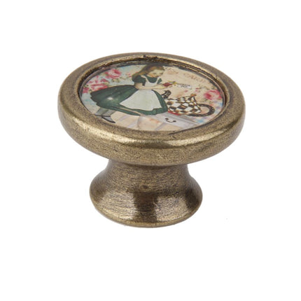 Crofta Vintage Cabinet Door Drawer Bin Handle Pull Knob Hardware -Girl