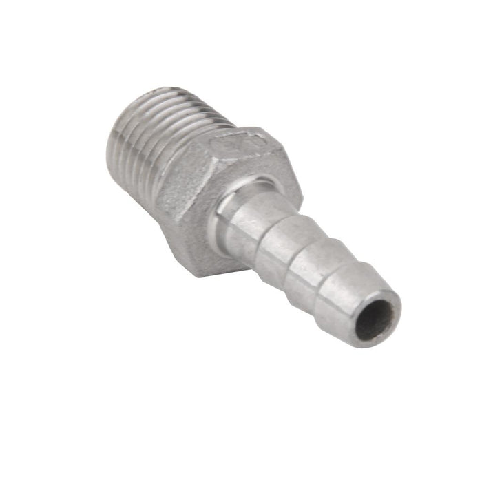 Crofta 1/4"x8mm Stainless Steel Male Thread Pipe Fitting Barb Hose Tail Connector