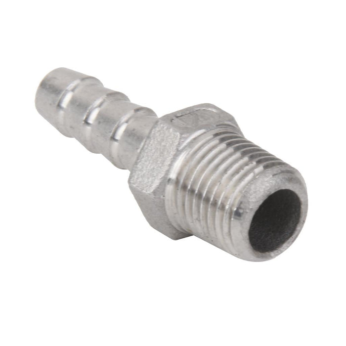 Crofta 1/4"x8mm Stainless Steel Male Thread Pipe Fitting Barb Hose Tail Connector