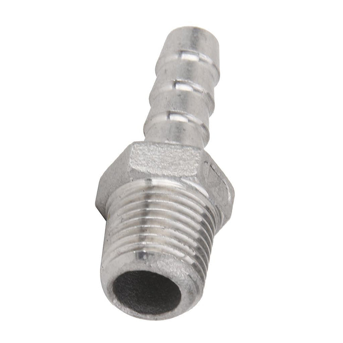 Crofta 1/4"x8mm Stainless Steel Male Thread Pipe Fitting Barb Hose Tail Connector