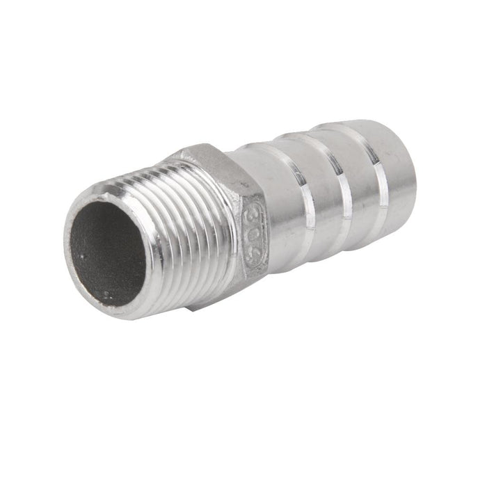 Crofta 1/2"x20mm Stainless Steel Male Thread Pipe Fitting Barb Hose Tail Connector