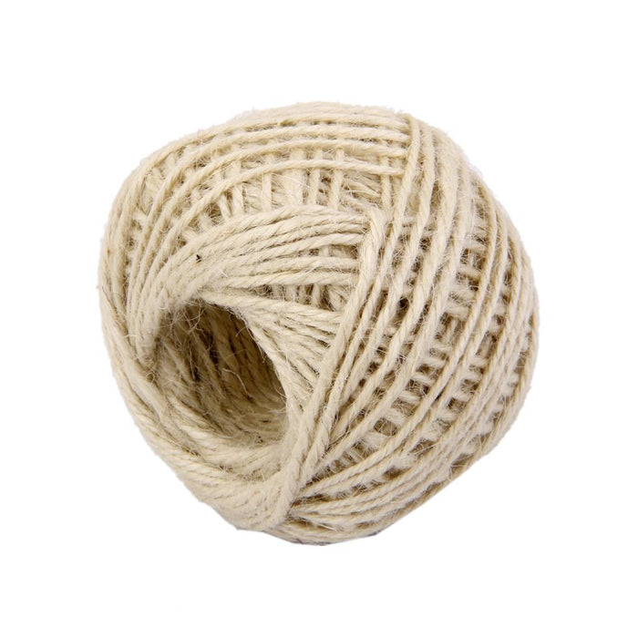 Crofta 2 Pieces 50m Wrap Gift Hemp Rope Ribbon Twine Rope Cord String Ball White