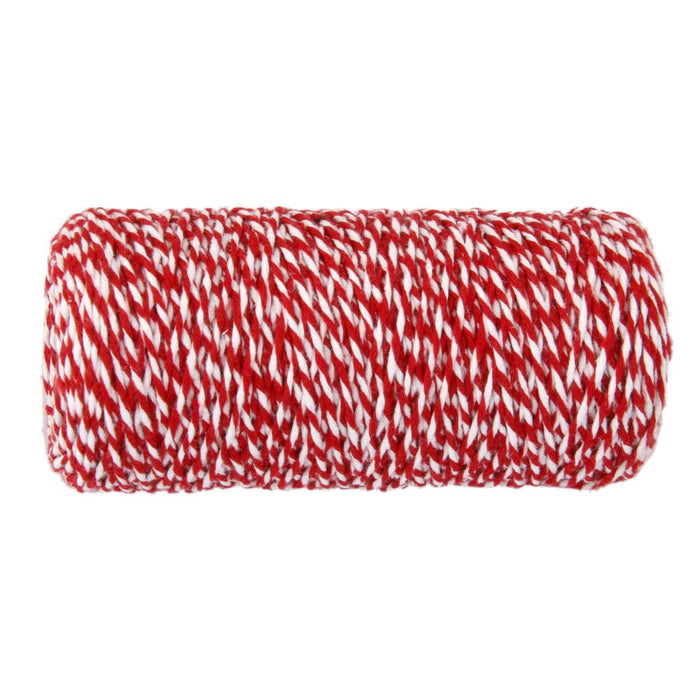 Crofta 100M Wrap Gift Cotton Rope Ribbon Twine Rope Cord String Red, White