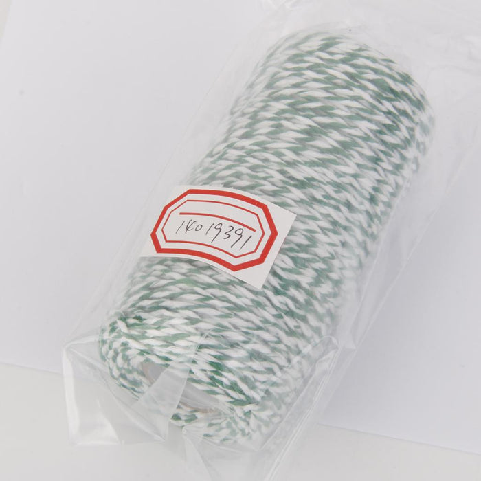 Crofta 100M Wrap Gift Cotton Rope Ribbon Twine Rope Cord String Green, White