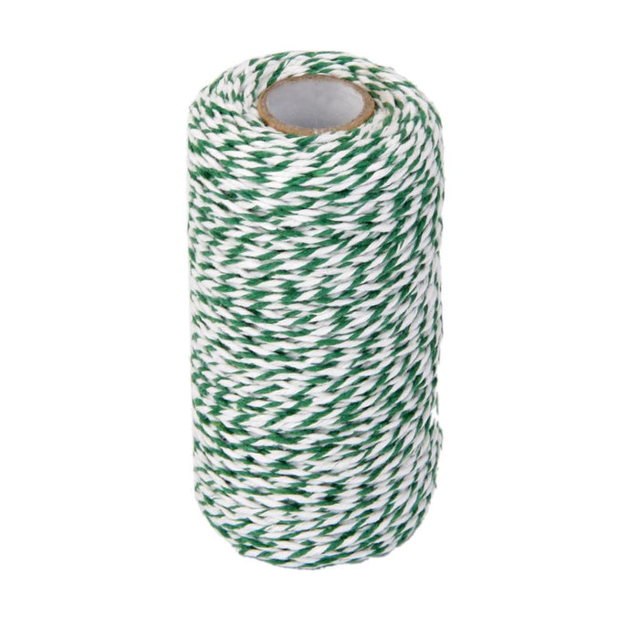 Crofta 100M Wrap Gift Cotton Rope Ribbon Twine Rope Cord String Green, White