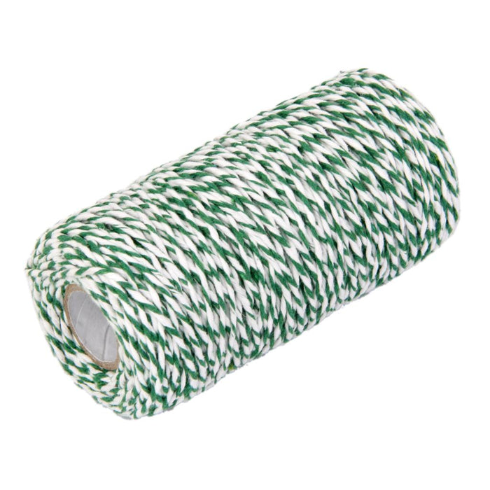 Crofta 100M Wrap Gift Cotton Rope Ribbon Twine Rope Cord String Green, White